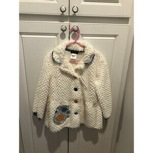 “Zaza Couture” Boutique Girls Sz 5  Crème Appliqué Jacket